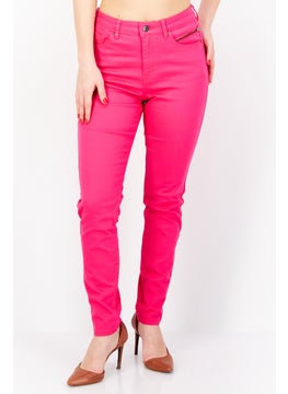 Buy Women Skinny Fit Plain Denim Jeans, Pink in Saudi Arabia