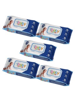 Buy Premium Baby Wet Wipes With Lid (80 Wipes Per Pack Pack Of 5) in UAE