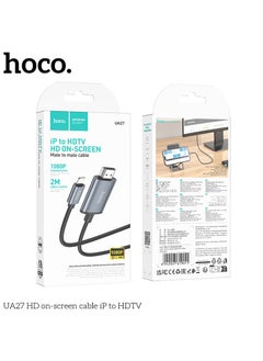 Buy UA27 HD On-Screen Cable IP to HDTV High-Quality Video and Audio Cable for Streaming, Mirroring, and Connecting iPhone to HDTV - Metal Gray in Egypt