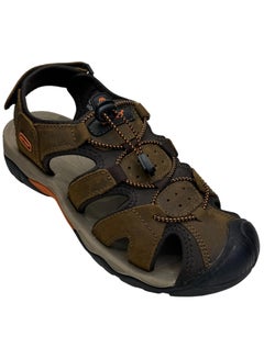 Buy Sky view Hollow Roman Flat Sandals Round Open Toe Sandals Summer Comfortable Buckle Sandals With Adjustable Belt in UAE