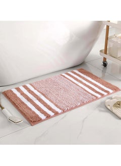 اشتري Bathroom Rugs Bath Mat 40x60cm Non-Slip Fluffy Soft Plush Microfiber Shower Carpet Rug Machine Washable Quick Dry Ultra Bath Mats for Tub Bathroom and Shower Pink. في الامارات