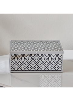 اشتري Carla Glass Nickle Finish Screen Print Trinket Box 20 x 8.5 x 15 cm في الامارات