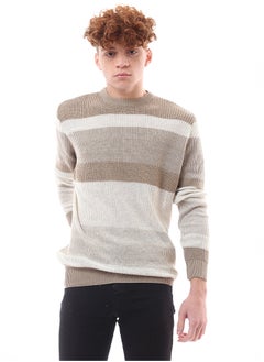 اشتري Beige Shades Chunky Knit Lightweight Pullover في مصر