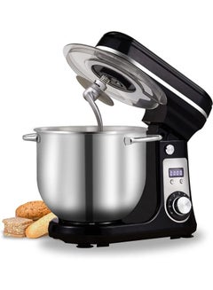 Buy Biolomix Stand Mixer, Super Quiet 6L Kitchen Electric Stand Mixer, 6- Speed Dough Kneader Cake Bread Mixer with LCD Display Timer with Dough Hook, Beater, Whisk-Black in UAE
