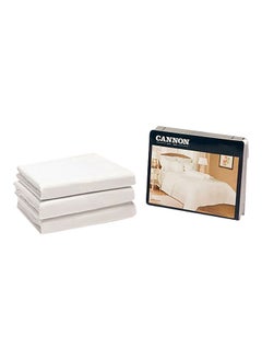 Buy 3-Piece Machine Washable High Quality Queen Fitted Sheet Set White 6 x 30 x 25 cm CN Q3PCFTDT300-WHTD in Saudi Arabia