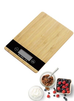 Buy Kitchen Scale 2 in 1 Wooden Cutting Board Multifunction Digital Kitchen Food Scale with Large LCD Display for Kitchen Cooking 5kg/1g in UAE
