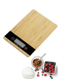 Buy Kitchen Scale 2 in 1 Wooden Cutting Board Multifunction Digital Kitchen Food Scale with Large LCD Display for Kitchen Cooking 5kg/1g in UAE