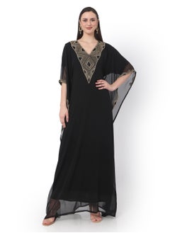 اشتري LONG ELEGANT EMBELLISHED STONE WORK ARABIC KAFTAN JALABIYA DRESS في السعودية