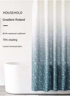 Buy Gradient Shower Curtain For Bathroom - Decorative Roland Shower Liner - Household Printed Shower Curtain Set With Hooks - Bath Curtain 200W x 200H in UAE