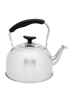 Buy Stainless Steel Whistling Kettle With Non-Drip Spout 3.8 Liter Matte Silver/Black in Saudi Arabia