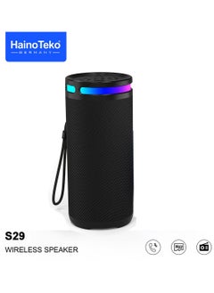 Buy Haino Teko Germany S29 Portable Bluetooth Speaker With LED Light and Button Control Black in UAE