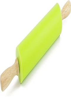 اشتري Goolsky Silicone Rolling Pin for Baking Non-stick Dough Roller Wooden Handle Kitchen Accessories Pastry Roller في الامارات