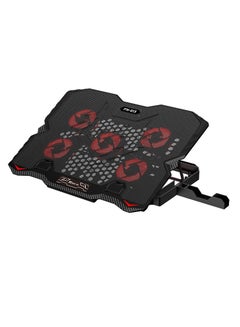 Buy FN813 Laptop Cooling Pad Stand - 5x RED Led Fans – 2 USB Ports - Phone Holder - Support UP 9 - 15.6 Inch in Egypt