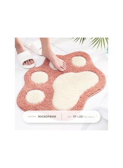 اشتري Shaped Bathroom Rug Non Slip Bath Mat 17.7 X 23.6 Soft Microfiber Water Absorbent Thick Shaggy Shower Rug Machine Washable Bath Rug For Bathroom Pink في السعودية