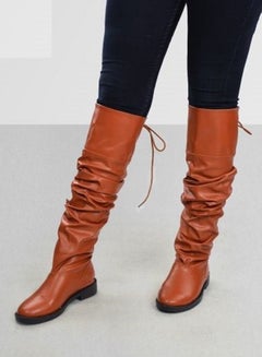 Buy Women Leather Long Boots Tie Back M-70 - Havan in Egypt
