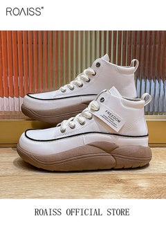 Buy New Arrival High-Top Shoes Women's New Platform Thick-Soled Comfortable Lace-Up Casual Sports Shoes in UAE