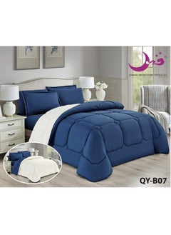 Buy Comforter Set Bedspread 6 Pieces Medium Filling Two Sides Microfiber 230x250 cm in Saudi Arabia