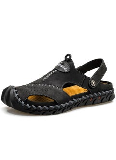 Buy Men's Dual Purpose Breathable Casual Hollowed Out Cowhide Sandals in Saudi Arabia