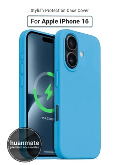 Buy Apple iPhone 16 Silicone Cover Light Blue - Premium 2.0mm TPU Silicon, Enhanced Camera Protection with Lens Shield, Shockproof & Water-Proof Cover for Apple iPhone 16 in Saudi Arabia