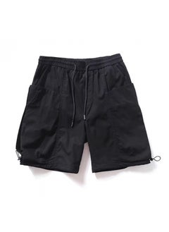 Buy Shawn Yue Style Large Pocket Techwear Casual Shorts Black in UAE