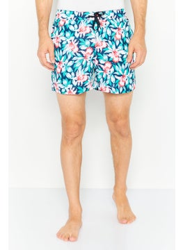 اشتري Men Floral Print Board Short, Navy Blue/Combo في الامارات