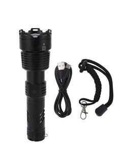 Buy Telescopic LED Flashlight High Bright USB Rechargeable Zoomable Flashlights IPX4 Waterproof 5 Modes for Camping Emergency in Saudi Arabia