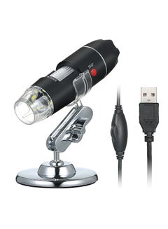 Buy USB Digital Microscope 1600X Magnification Camera 8 LEDs with Stand Portable Handheld Inspection Magnifier in UAE