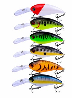 اشتري 6Pcs Bass Crankbait Fishing Lures في السعودية