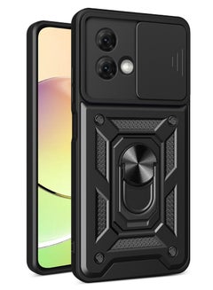 Buy IKBEN Protective Case for Motorola Moto G84 with Sliding Camera Cover and Stand Ring Military Grade Shockproof Case Black in Saudi Arabia