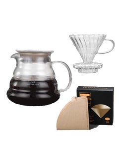 Buy 3-Piece Glass Coffee Pot Set 600ml in UAE