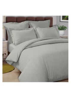 Buy INFINI HOMES Soft 100% Microfiber Silver Duvet Cover Set with 2 Pillow Case for Home & Luxury Hotel (3 Pcs Set) in UAE