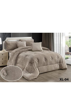 Buy Luxury Royal Bedspread 6 Pieces For Two People Winter Two Sides Velvet Side And Fur Side King Size 250x230 cm in Saudi Arabia