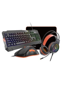 اشتري C505 4 in 1 Gaming Combo, Anti Ghost RGB Gaming Keyboard, 5+1 Buttons 3200 DPI Gaming Mouse, Backlit Gaming Headset with Omnidirectional Microphone, HD Gaming Mouse Pad في مصر