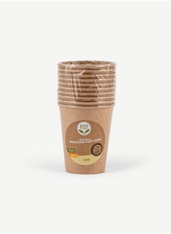 Buy Nuray Kraft Paper Cup Set of 10pcs 250ml in UAE