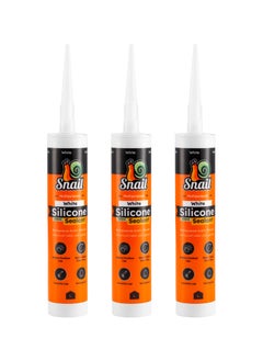 Buy Snail All-Purpose Silicone Sealant Set of 3 - 280ml White - Multi-Purpose Waterproof Adhesive for Indoor and Outdoor Use - Precision Tip Smooth Flexible Caulk for Bathrooms, Kitchens, and Home Repairs in Saudi Arabia