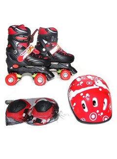 Buy Unisex Kids' Four-Wheel Skate Shoes With Protection Set M (35-38)cm in Saudi Arabia