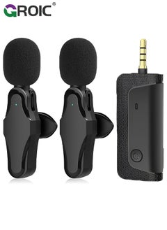 اشتري External Microphone, Compatible with Canon EOS Rebel T6i Digital Camera External Microphone 2.4GHz Dual Wireless Lavalier Microphone Set for Cameras في السعودية