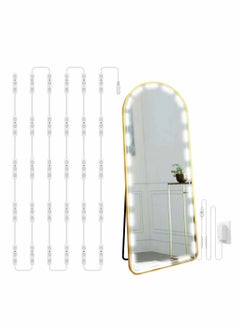 اشتري Hollywood Glam Led Vanity Lights Kit, 14ft Dimmable Vanity Mirror Lights, Full Body Mirror & Bathroom Mirror Lighting, Plug in Floor Mirror Light with Power Supply (Mirror not Inlcuded) في الامارات