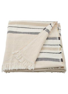 Buy Throw Off White/Light Grey 130X170 Cm in Saudi Arabia