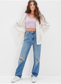 Buy Ruffle Puff Sleeve Button Down Top in UAE