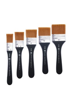 اشتري Paint Brushes Set 5 Piece Flat Brush Set, Multi-Purpose Assorted Size Wall Brushes, Flat Artist Paint Brush for Home Brushes Barbecue Oil Painting and Furniture Paints في الامارات