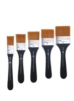 اشتري Paint Brushes Set 5 Piece Flat Brush Set, Multi-Purpose Assorted Size Wall Brushes, Flat Artist Paint Brush for Home Brushes Barbecue Oil Painting and Furniture Paints في الامارات