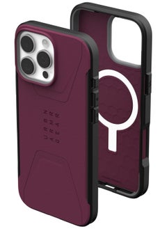 Buy UAG Civilian MagSafe for iPhone 16 Pro Max Case Cover [20 Feet Drop tested]  - Bordeaux in UAE