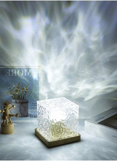 اشتري Water Ripple Night Light Creative Bedside Flame Atmosphere Light Romantic Gift Starry Sky Projection Light في السعودية