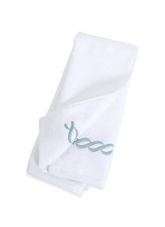 Buy Hotel Chain Embroidery Hand Towel, White & Ether - 500 GSM, 50x80 cm in UAE