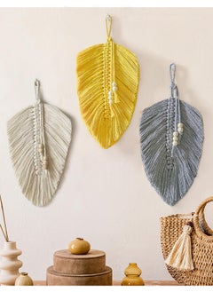 Buy Macrame Wall Hanging. Feather Leaf Wall Decor3 pieces in Egypt