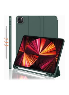 Buy iPad Pro 11 Inch Case 2022(4th Gen)/2021(3rd Gen) with Pencil Holder, Support iPad 2nd Pencil Charging/Pair, Trifold Stand Smart Case with Soft TPU Back, Auto Wake/Sleep - Midnight Green in UAE