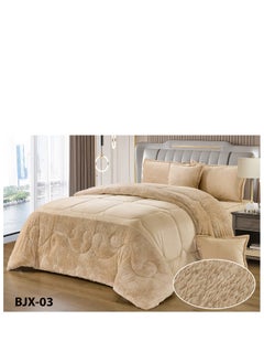 Buy Moon Fur Winter King Size 6 Pieces Quilt Set Bedspread 250x230cm in Saudi Arabia