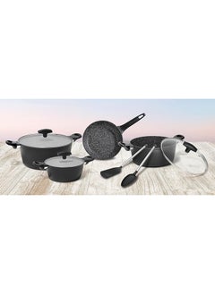 اشتري Pedrini Maori Cookware Set (Casserole+Gl20/24 /28,Fry P Padell 24,Serving Spon &Universal Turner Nylon Head) في الامارات