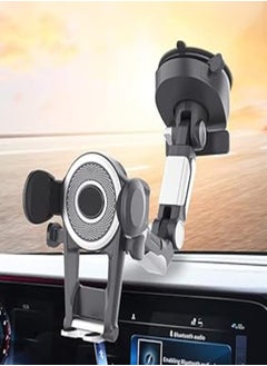 اشتري EIMONEY Suction Cup Cell Phone Holder Stand, 2023 New 2S Upgraded Phone Mount for Car, Car Accessories Dashboard/Windshield/Window Car Phone Holder Mount for All Phone (1 Pack Black) في مصر